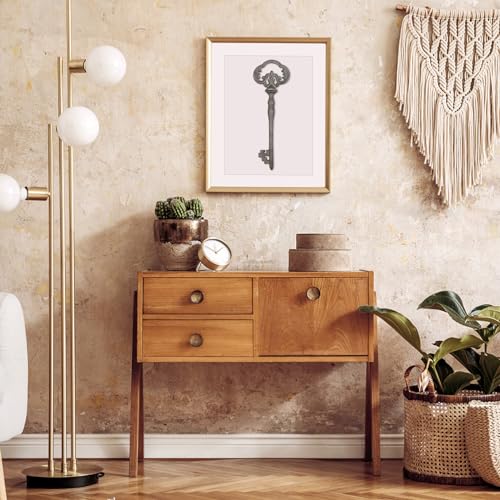 Zezzxu Großer Gusseisenskelettschlüssel, 2 Stück, Vintage-Stil, Gusseisen, dekorativ, Schmiedeeisen, Handwerksschlüssel für Zuhause, Wanddekoration