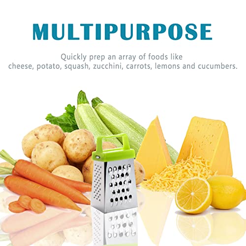3Pcs Mini Cheese Grater, Professional Box Grater, Stainless Steel With 4 Sides, Small Box Graters For Kitchen Slicer Cheese/Ginger/Vegetable #TOP5