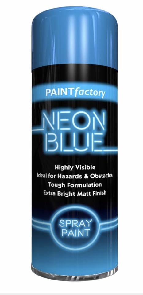 Paint Factory Neon Blue Spray Paint 200ml Extra Bright Matt Finish