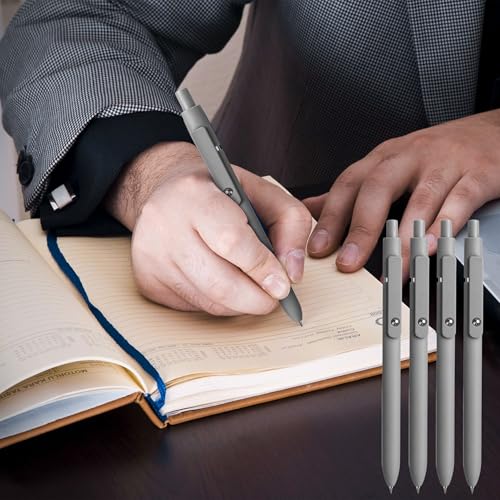Image of 5pcs Fine Point Black Ink Pens, Gel Roller Ball Smooth Writing, 0.5mm Quick Dry Retractable Tip for Office, School, Journaling, Diary, Valentine Gift for Men Women Nurse, College Essential Ballpoint