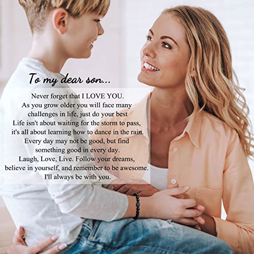 To My Son Bracelet Gifts From Mom Dad Mother, Bracelets For Teenager Boys 6-8 8-12 10-12, Wedding Back To School Gifts For Son Teenage Teen Boys Gift Ideas 16-18 14-16 12-14 13 15 9 10 11 Year Old Boys Christmas Birthday Gifts, Things Stuff For Teen Boys Valentine's Day #TOP1