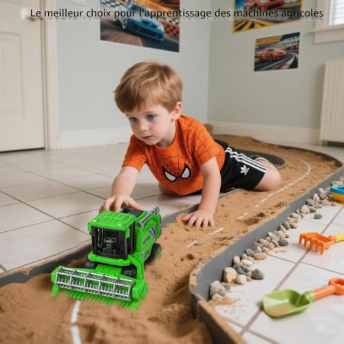 Lixstyea Moissonneuse-batteuse - Jouet de voiture à friction pour enfants - Convient comme cadeau d'anniversaire, de vacances et de fête pour enfants (vert) – vue 4