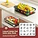 Sevenblue 2 Tier Large Fruit Basket for Kitchen Counter with 2 Mobile Banana Hangers, 2026 Pro Detachable Metal Fruit Bowl with Wooden Handle, Fruit Holder for Bread Snack Veggies with Protective Mats