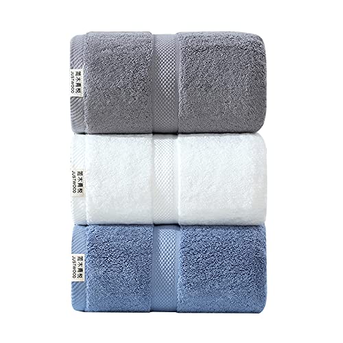 Serviettes de douche de qualité hotel en coton doux et absorbant lot de 3