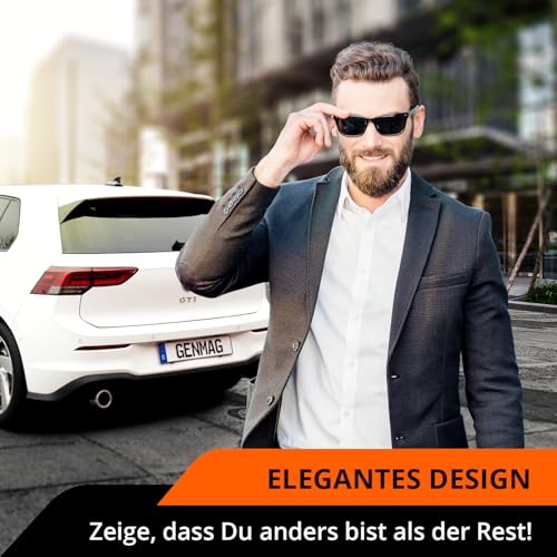 GENMAG® Kennzeichenhalter Rahmenlos [Legal & Universal] Nummernschildhalterung Auto | Rahmenlose Kennzeichenhalter für Autos | Kennzeichenhalterung Rahmenlos | Nummernschildhalter für 2 Kennzeichen