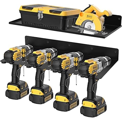 Foozet Power Tool Organizer and 2 Layers Power Tool Storage Rack,Drill and Tool Storage,Cordless Drill Storage,Wall Mount Tool Organizer Cover