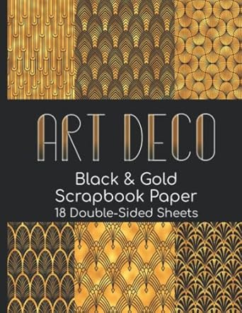 Black And Gold Ombré Scrapbook Paper, Junk Journal And Paper Craft Pad 24 Double Sided Matte Pages Of 8 5 X 8 5 Inch 60lb 90gsm Decorative Craft Paper Of 12 Background Designs 4 Of Each Design