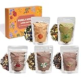 Loose Leaf Tea Sampler Assorted Flavored Tea Gift Set – 5 Natural Blends Relieving Stress & Great Gift For Tea Lovers- Herbal Tea Bags for Freshness, Up to 80 Cups