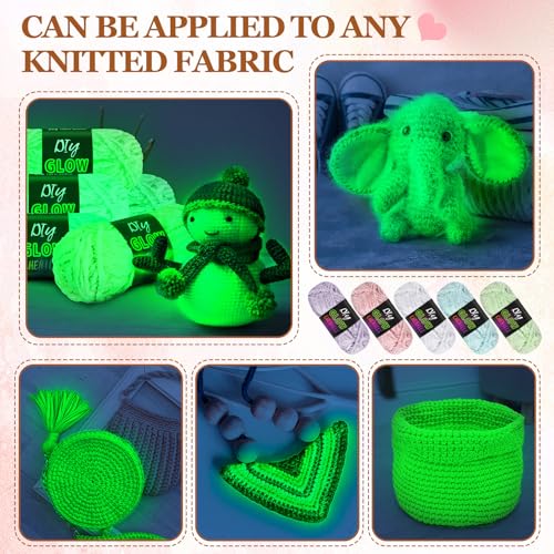 Image of Fanfanwin 5 Rolls Glow in the Dark Yarn Fluffy Chenille Yarn for Crocheting & Knitting Glow Sewing Projects Fun Birthday DIY Gifts for Beginners Women 382 Yd / 350 M Total(Fresh Colors)