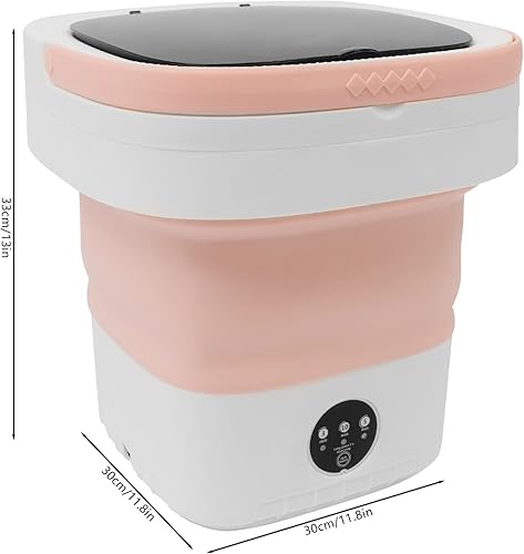 Miniatura 7 de Lavadora portátil de 12 l, mini lavadora, plegable de gran capacidad, diseño de rueda de lavado de manos simuladofunción de luz azul para limpieza