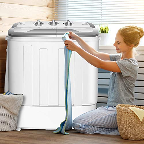 Giantex Washing Machine, Portable Clothes Washing Machines, 13Lbs Washer And Spinner Combo, Semi-Automatic Laundry Machine, Compact Twin Tub Mini Washer Machine For Apartment Camping Dorms Rv #TOP4