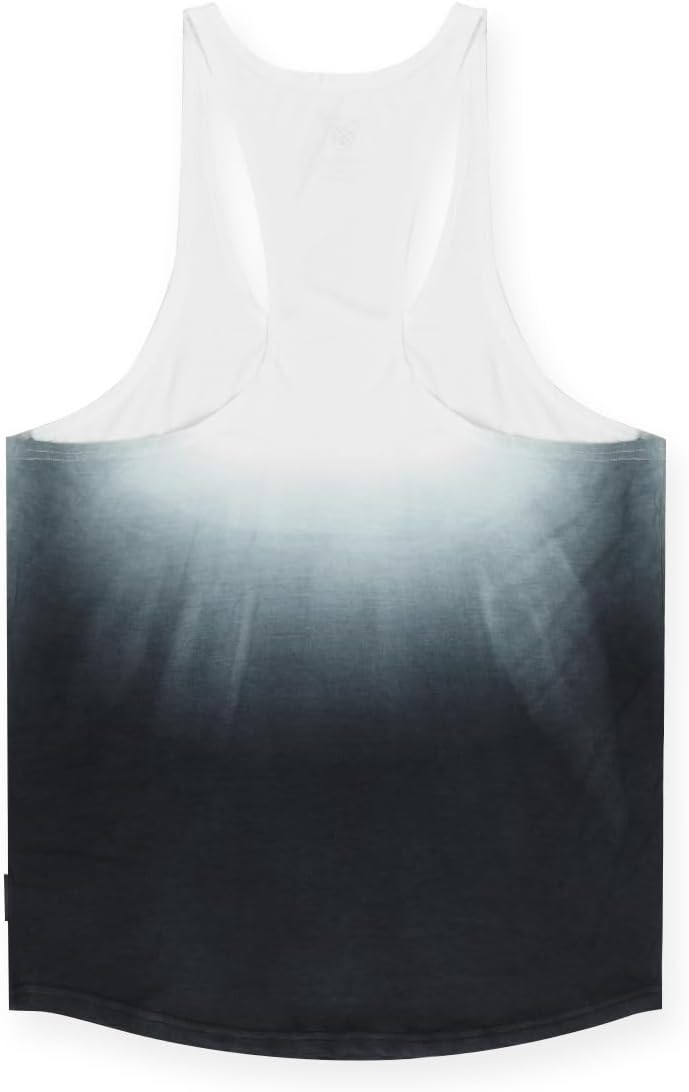Jed North Bodybuilding Stringer Gym Tank Top Singlet Racerback,Black Ombre,X-Large