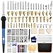 Brandmalerei Lötkolben Set 113PCS Lötset - Brandmalerei Brandmalkolben Set 60W Einstellbare Temperatur 200-450°C Brennkolben für Holz Leder Gravieren DLY Kunst Schweißen Skulptur Holzbrandmalerei