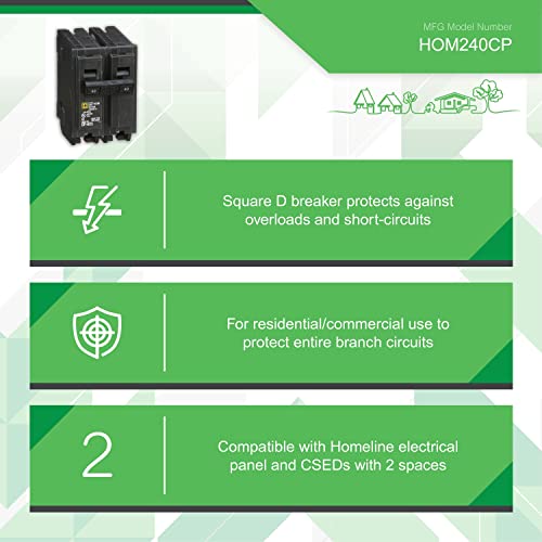 Square D By Schneider Electric Hom240Cp Circuit Breaker, Pack Of 1, Black #TOP1