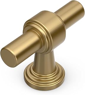 9BUILD 10 Pack Champagne Bronze Kitchen Cabinet Knobs Modern Single Hole Drawer Pulls Knob for Bathroom Dresser and Hardware