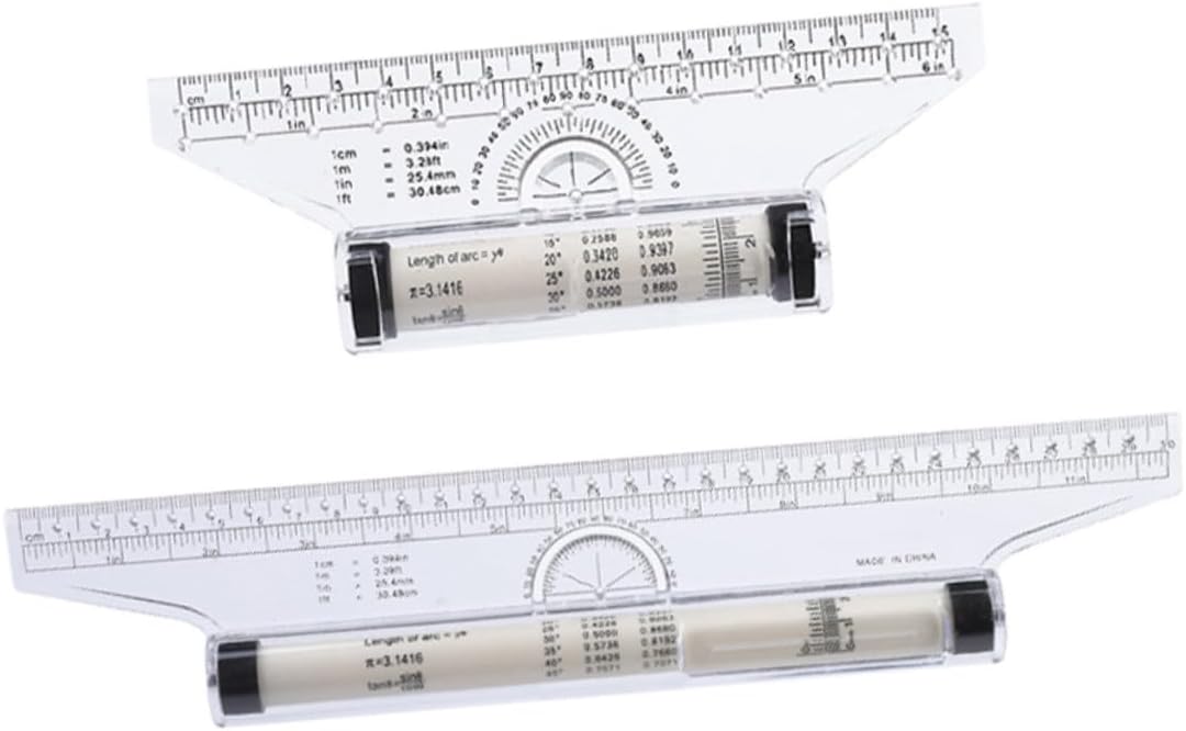 2PCS Drafting Rolling Ruler Plastic Parallel Glider for Measuring and Drawing Lightweight Drawing Tool for Students Architects Engineers and Artists Versatile Multi-Purpose Design