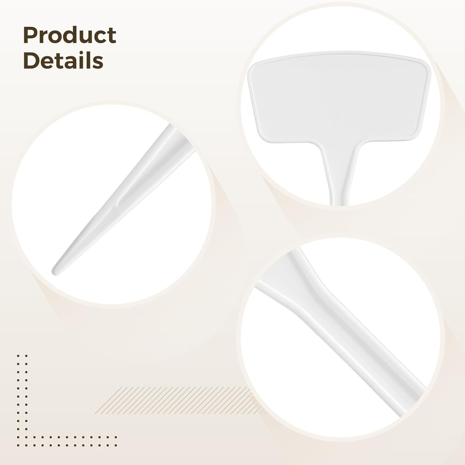60 Pcs Plastic Plant Markers, 6 Inch Waterproof T-Shape Garden Labels, White, Reusable for Effective Plant Identification and Organization