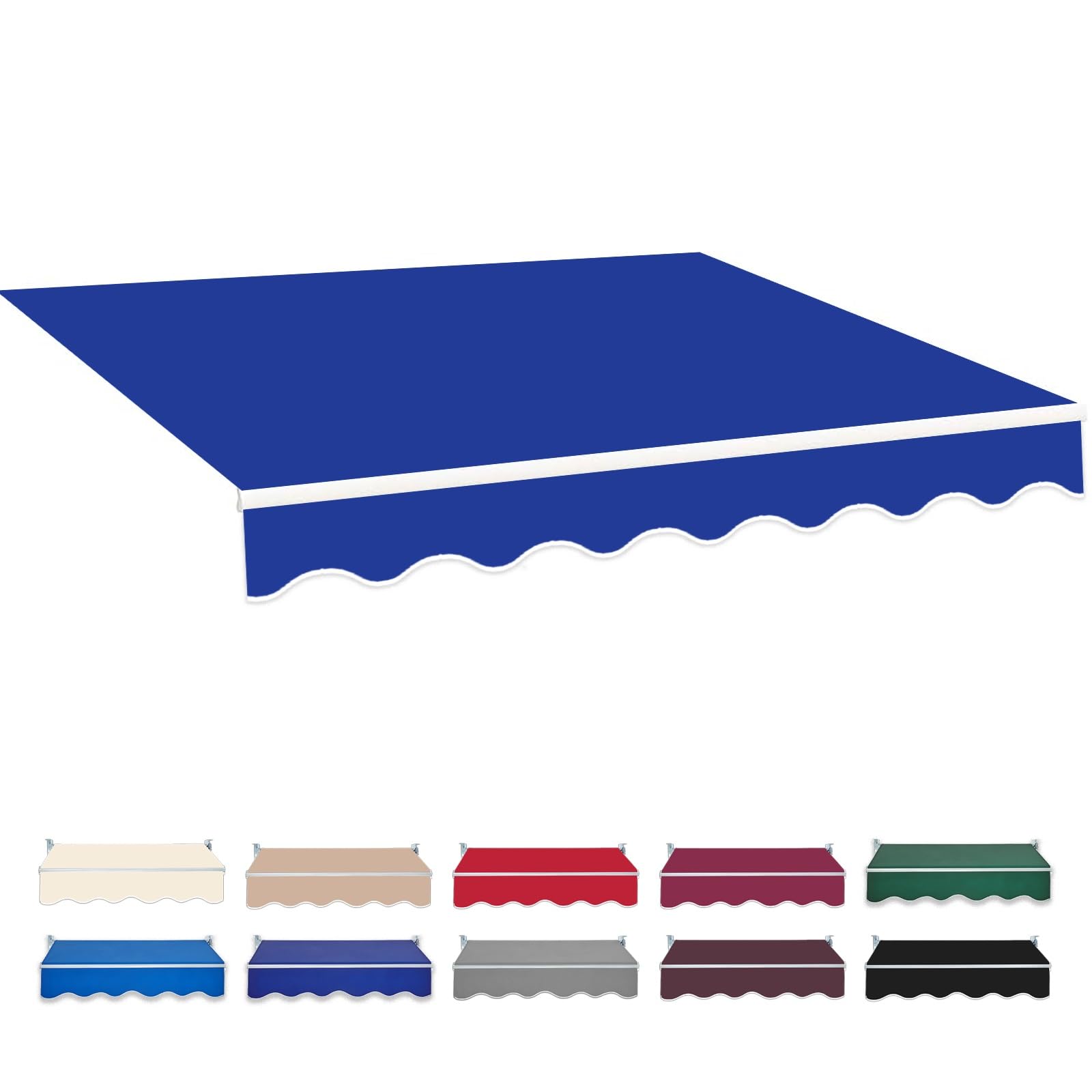 Tessuto di ricambio impermeabile per tende retrattili da 2 m-7 m, colore indaco, protezione per patio esterno, larghezza 600 x lunghezza 500 cm, perfetta per giardino e balcone