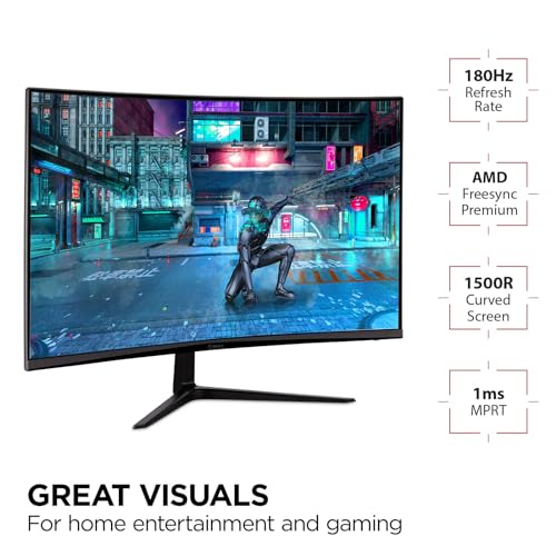 ViewSonic VX3218-PC-MHD 32 Inch Curved 1080p 1ms 180Hz Gaming Monitor with FreeSync Premium, Eye Care, HDMI and Display Port by ViewSonic - Image 3