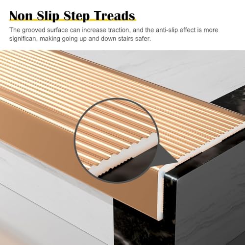 Perfil de borde de escalera aluminio 90cm protector antideslizante angular 6