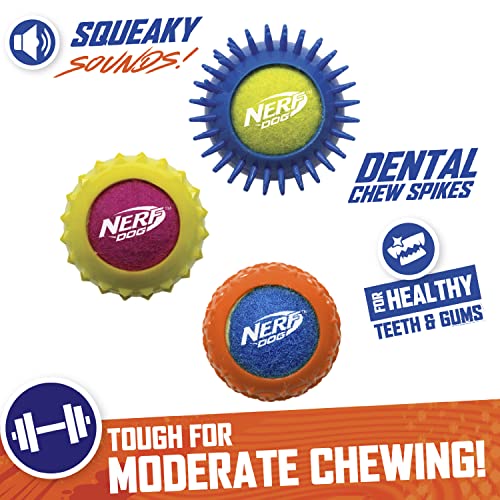 Nerf Dog 25in Squeak Armor Tennis Ball Dog Toys 3pack yellowpink and Orangeblue and Bluegreen  Cucciolini Doodles Nerf dog 2 5in squeak armor tennis ball dog toys 3 pack  yellowpink and orangeblue and bluegreen   cucciolini doodles