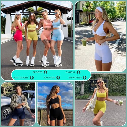 CTHH 3 Pack Biker Shorts for Women – 5"/8" Black High Waisted Tummy Control for Gym Workout Athletic Cheerleading Yoga4