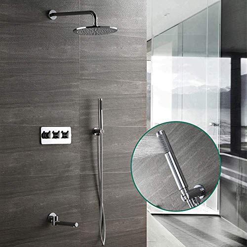 Ensemble de douche encastrable jet pluie 25 cm mitigeur mécanique chaud froid mural