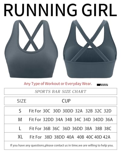 Image of RUNNING GIRL Sports Bras for Women,Seamless Strappy Sports Bra High Support Crisscross Back with Removable Pads