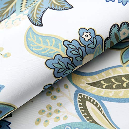 Inselnwald Summer Floral Valances For Windows, Multicolor Jacobean Flower Room Darkening Rod Pocket Small Window Curtains Valance For Kitchen Cafe Living Room Bathroom 52" X 18", Turquoise Blue/Green #TOP2