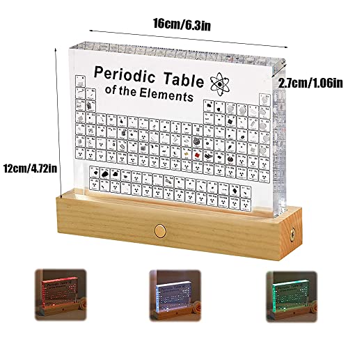 Periodic Table Real Elements, with LED Light Holder, Periodic Table Gifts, Periodic Table with Real Elements Samples - Image 2