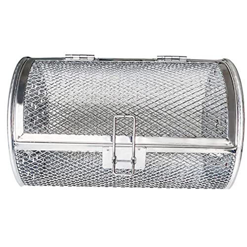 Mikikit Grill Basket Set Rotisserie Grill Roaster Oven Cage Cylindrical Rotisserie Rack Food-grade Stainless Steel