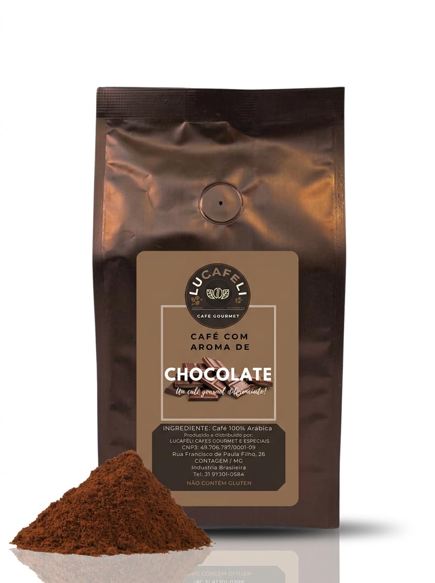 LUCAFELI Café Gourmet Aromatizado Chocolate 100% Arábica Moído