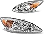 DWVO Headlight Assembly Compatible with 2002-2004 Camry(Only Fits LE/XLE) Driver and Passenger Side Replacement Headlamps Chrome Housing Clear Lens