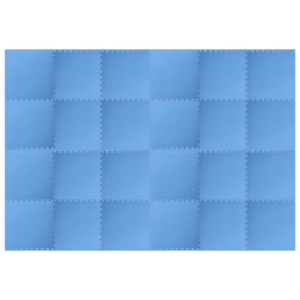 Alfombrillas de espuma EVA azul, antideslizantes, resistentes al agua, amortiguan las vibraciones para fitness en casa, deportes, patios de juegos, ciclismo interior, hogar, suelo y parquet