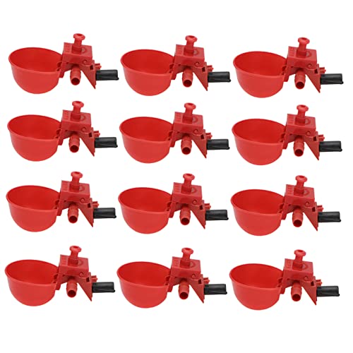 BCOATH 12Pcs Adjustable Bird Waterer Automatic Drinking Bowl for Pigeons Chickens and Other Poultry Practical Water Dispenser for Home Use