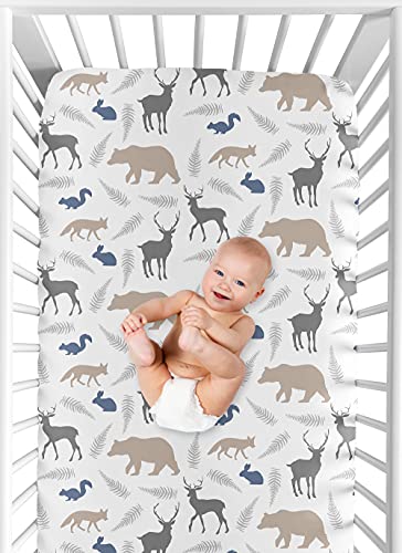 Image of Sweet Jojo Designs Fitted Crib Sheet for Woodland Animals Baby /Toddler Bedding Set Collection - Animal Print