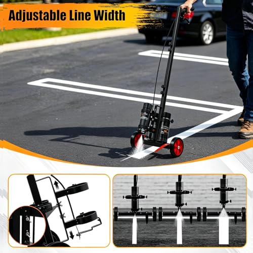 RACOC Parking Lot Striping Machine, Striping Line Painting Wand Work with Professional Inverted Striping Spray Paint (T-Tip Nozzle), Two-Wheel Marking Paint Wand, Adjustable Height by RACOC - Image 4