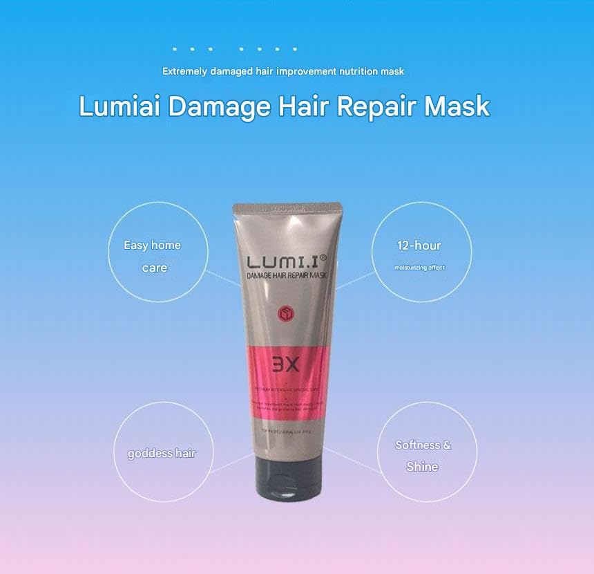 LUMI.I Damage Hair Repair Mask 3X [Deep Conditioning Intense Repair] (Small-6.76 fl oz), 1