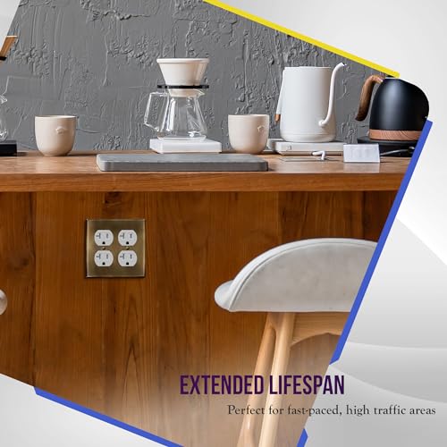 Placa de metal duplex doble ENERLITES de acero inoxidable cubierta de 2 bandas para pared 7