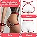 SUPKTHDY Punk Harness Damen Leder Strumpfband Gürtel mit Handschellen Geschirr Damen Sexy Körper Harness Taille Bein Leder Sex Bondage Handschellen Fesseln Sex Set Nachtclub Rave Kostüm Cosplay Rot
