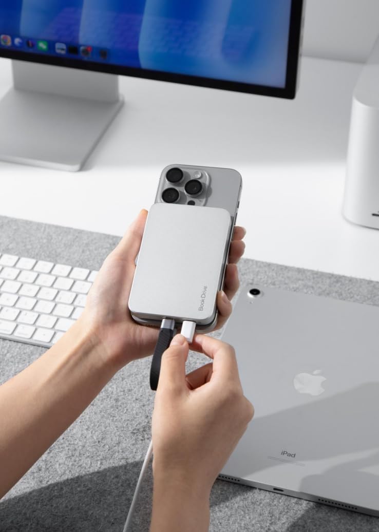 ORICO BookDrive 1TB Magnetic External SSD with PD 100W Charging for Labtop & USB-C Smartphone - Magsafe Portable Solid State Drive, 1000MB/s for USB 3.2 Gen2 - P10Plus