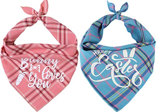 Dog Easter Bandana - Pack of 2 Easter Bandanas for Dogs