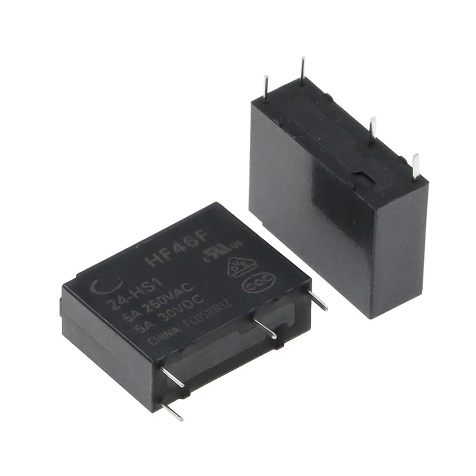 Relé de potencia HF46F-024-HS1 de 24V CC y 4 pines para control de 5A 5