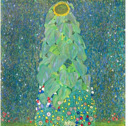 Impression sur toile Le tournesol de Klimt aux couleurs vives éclatantes