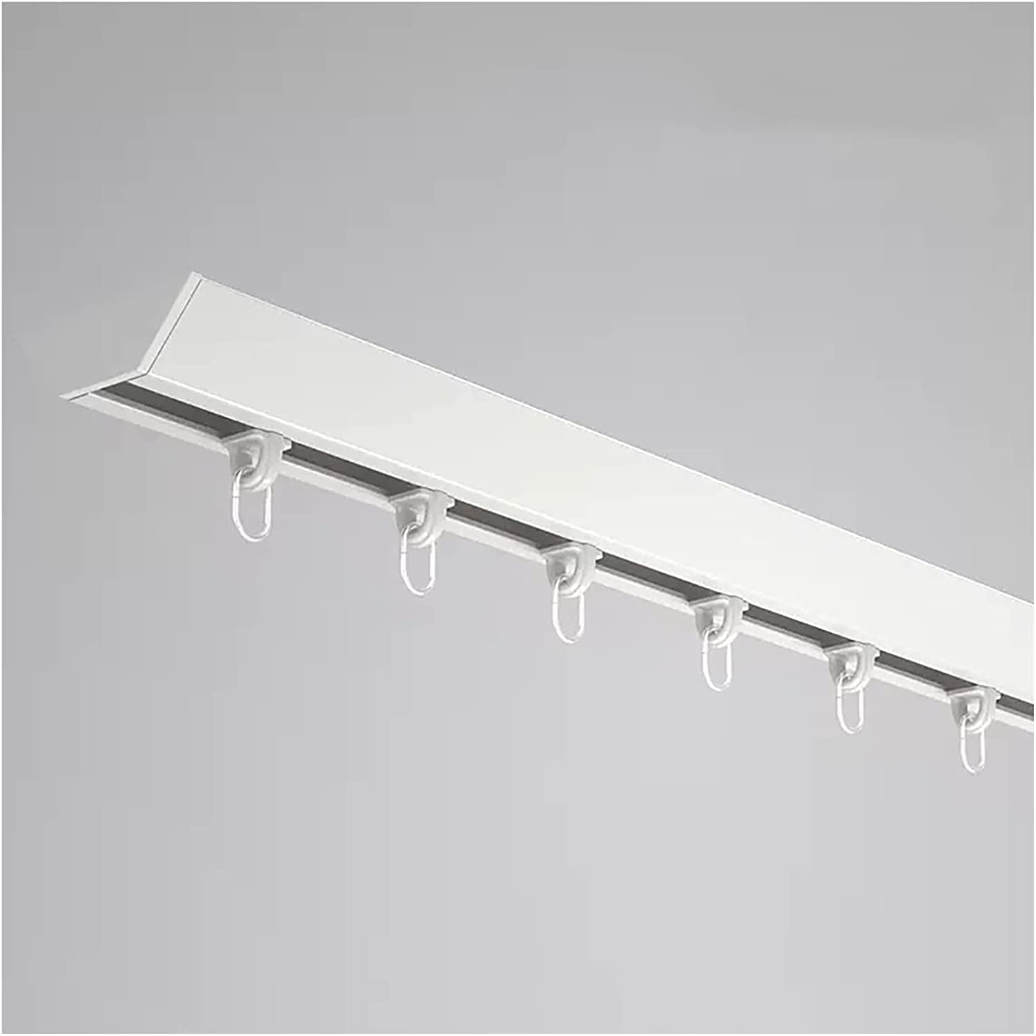 Système de rail à rideau de plafond en forme de V pour portes coulissantes, tringle à rideau de séparation de pièce, 1,8 à 7,3 m de long, de qualité commerciale, idéale pour porche et utilisation