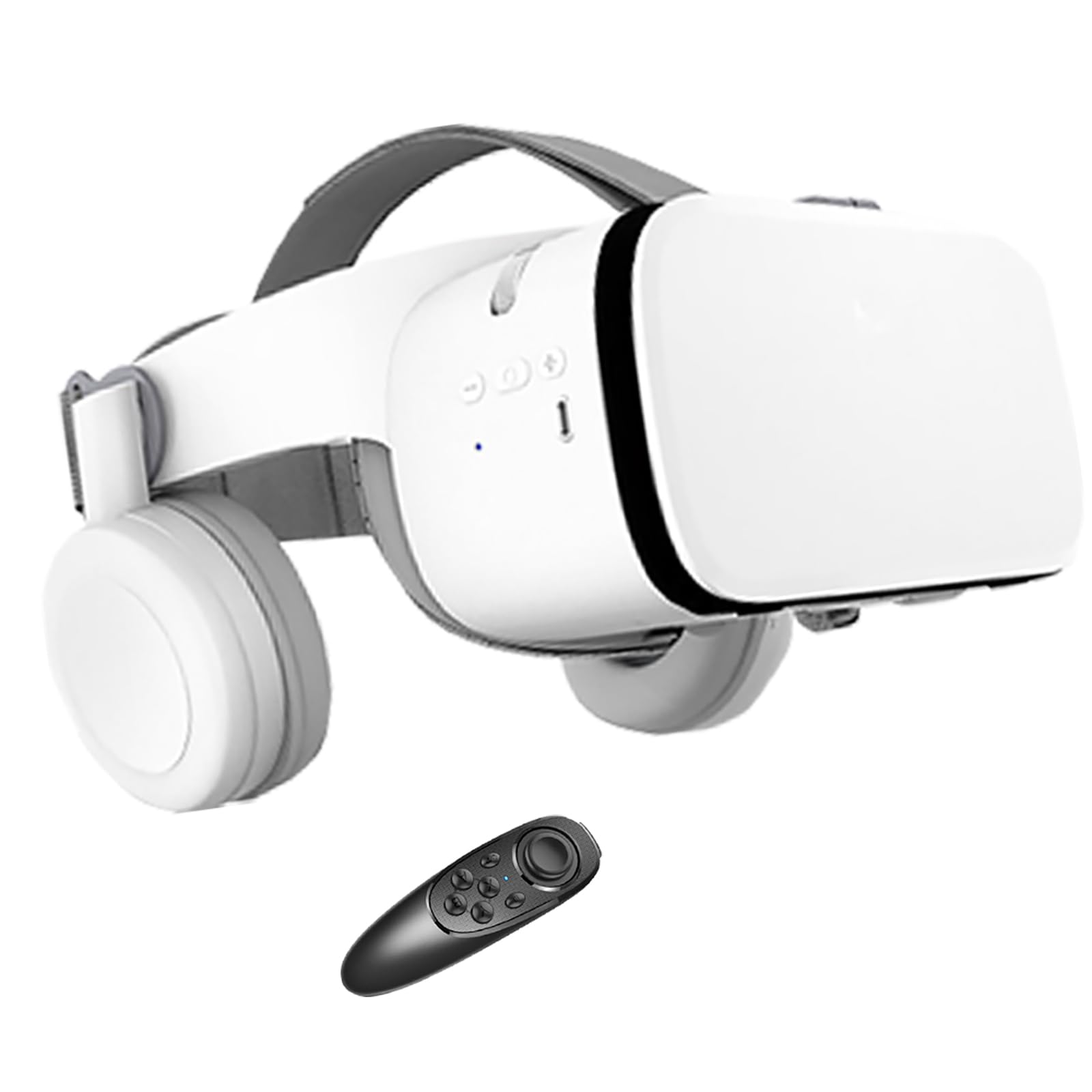 Gafas de realidad virtual 3D, gafas de realidad virtual con auriculares Bluetooth - Gafas de realidad virtual 3D para teléfonos inteligentes iPhone/Samsung, compatibles con iOS/Android para películas