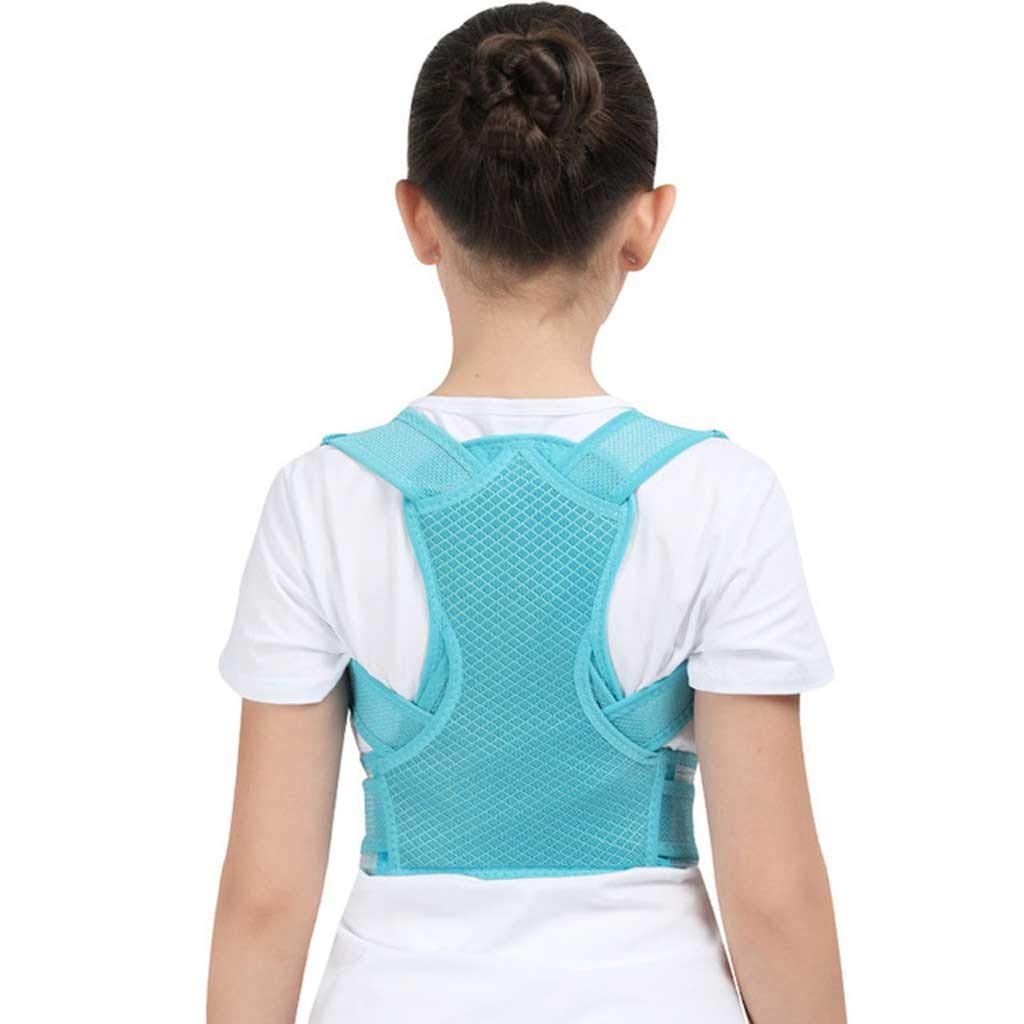 Profesional Child Adjustable Back Chest Support Belt Corrector Shoulder Brace Tape Correct Orthotics (Color : Blue, Size Extra small-XS)