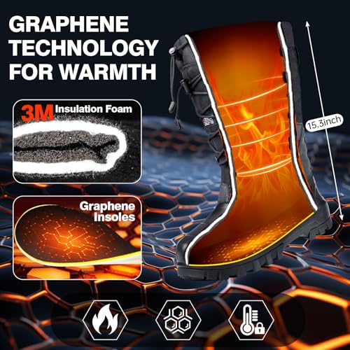 FREE SOLDIER Snow Boots for Men Waterproof Anti-slip 3M Lining Lightweight Tall Outdoor Warm Winter Work Boots3