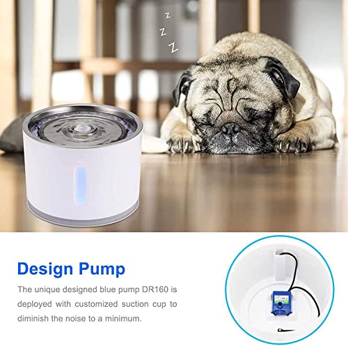 Fuente para agua de acero inoxidable para mascotas 2.4L miniatura 3