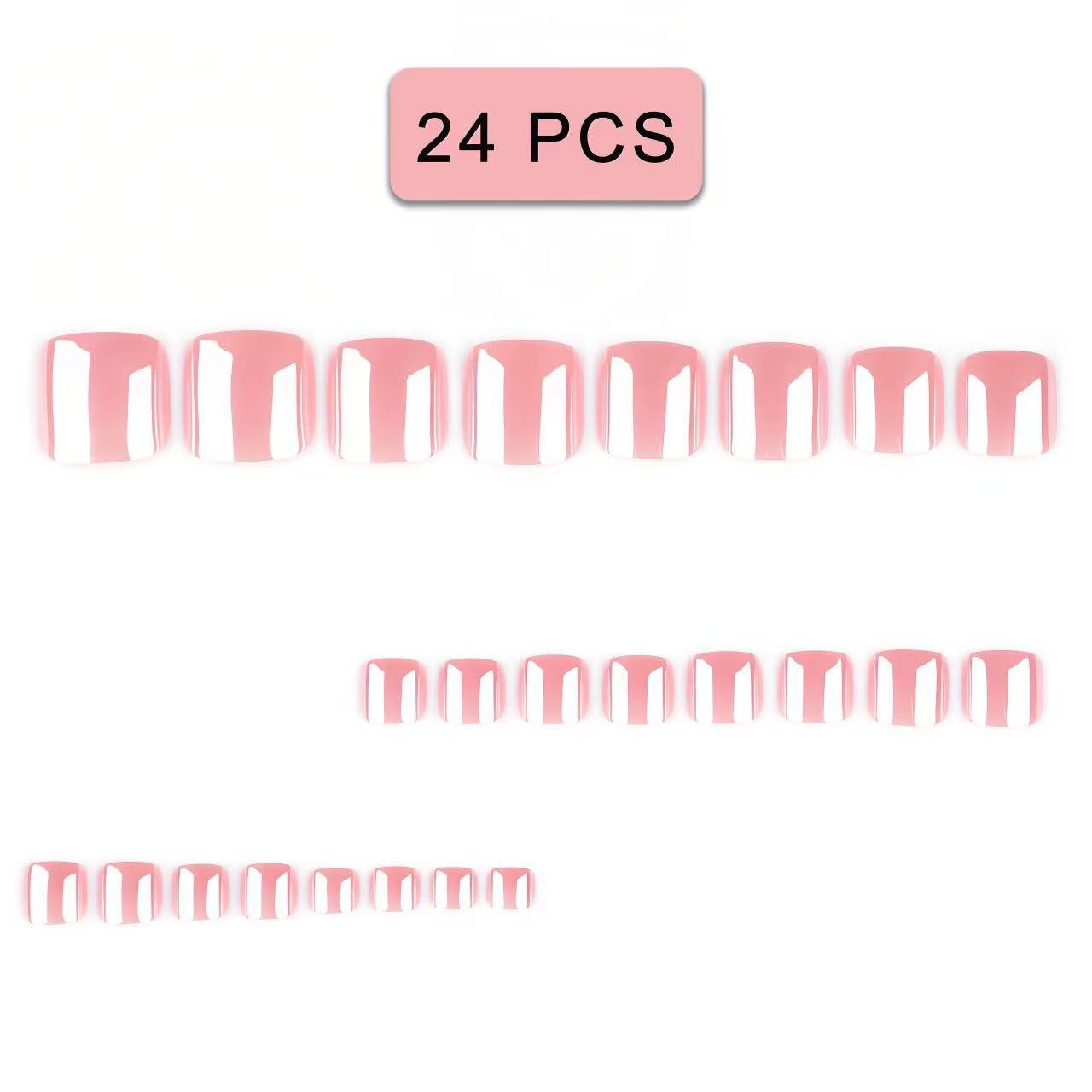 Nude Pink Electroplating Press on Toe nails Short Square Fake Toe Nails Nude Aurora Solid Toe Nail Tips Pink Chrome False Toenails Glossy Summer Acrylic Toe Manicure Decorations for Women Girls 24Pcs